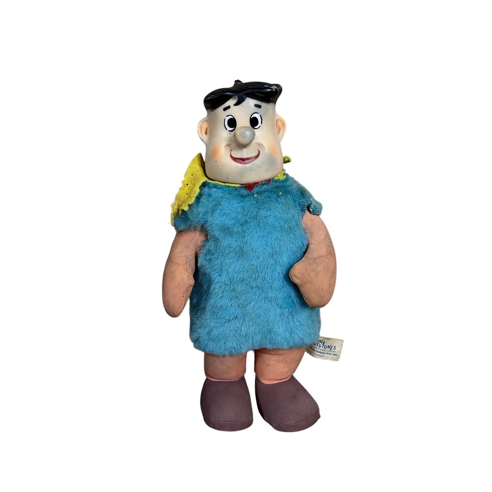 Vintage 1962 Knickerbocker Fred Flintstone Plush Doll Japan 10" Toy